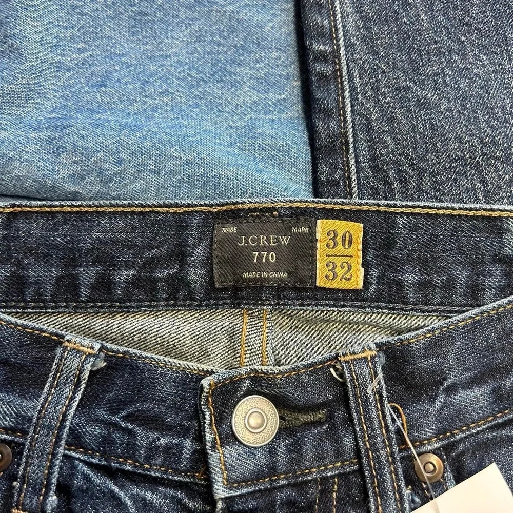 J. Crew 770 Faded Navy Dark Wash Jeans Mens 30x32 Vintage 2000s Y2K Straight